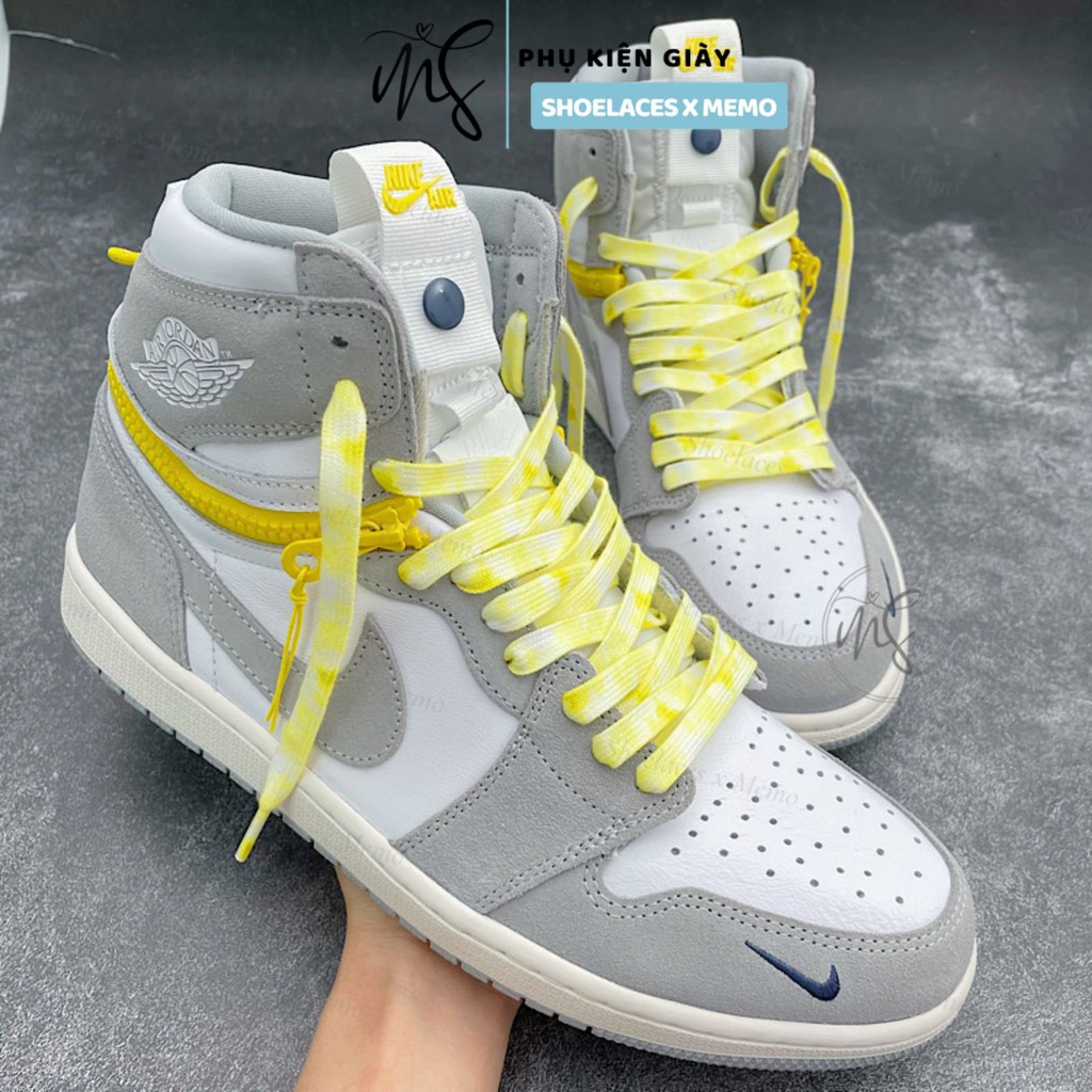 Dây Giày Loang Màu Tie Dye Yellow Dùng Cho AF1 AJ1 Màu Vàng Kem