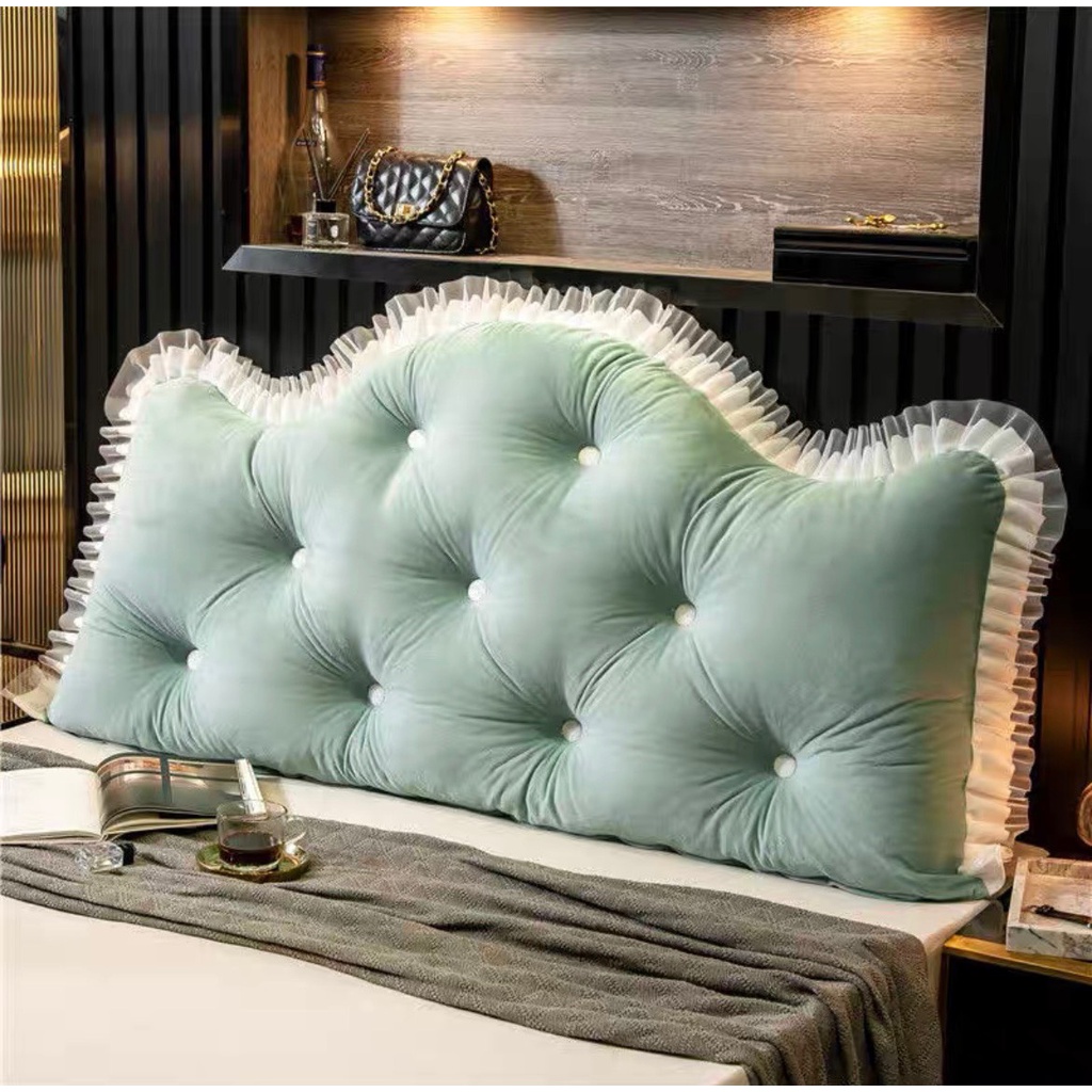Gối tựa đầu giường mẫu đính khuy,gồm 2 kích thước 1m5/1m8 hàng nhập khẩu