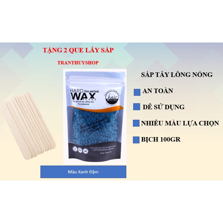 100g Sáp wax nóng thường dạng hạt đậu (Miễn phí 2 que lấy sáp).