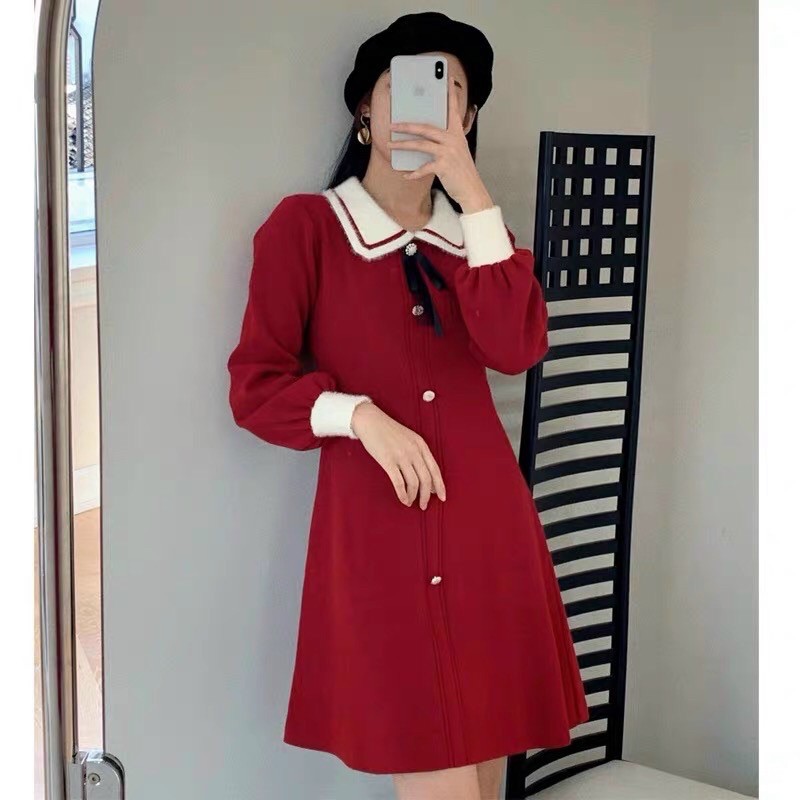 Váy len nơ QC cao cấp