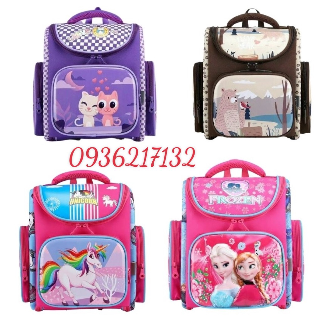 balo chống gù tiểu học, cặp sách đi học cho bé trai gái cấp 1 cao cấp