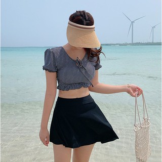 Có sẵn set đồ bơi nữ kẻ caro 2019
