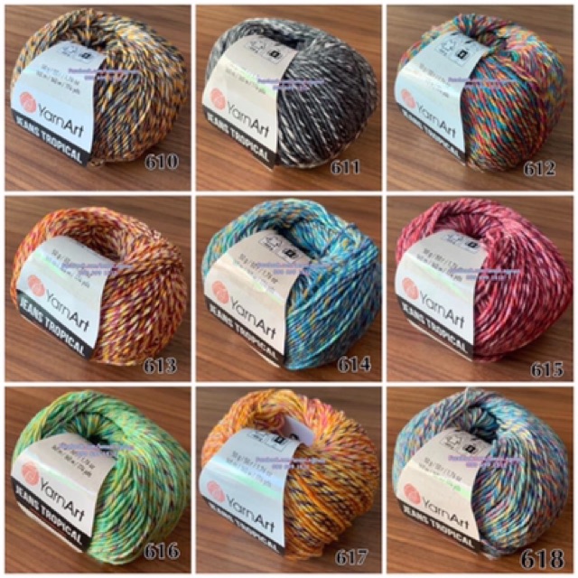 Combo 10 cuộn Len YarnArt JEANS TROPCICAL