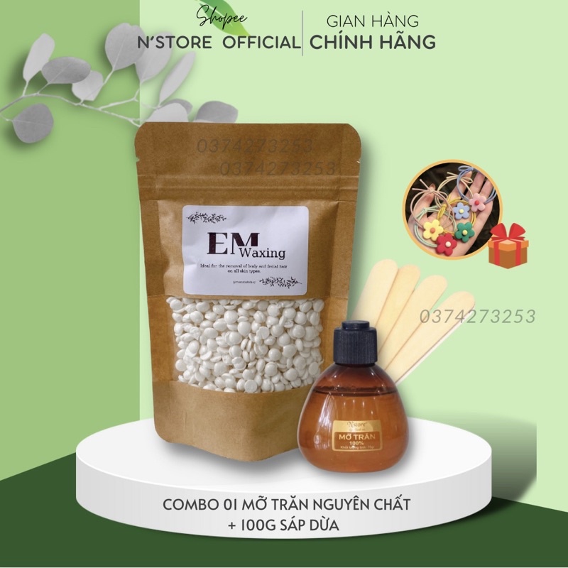 Compo triệt lông vĩnh viễn sáp wax lông, hard wax beans, sáp wax lông nóng, mỡ trăn nguyên chất triệt lông nách tay chân