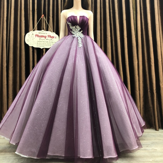 Váy cưới màu rượu sang chảnh