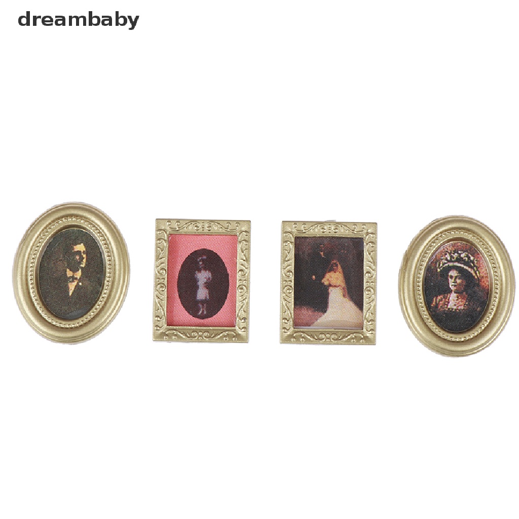 1 Set Tranh Sơn Dầu Treo Tường Trang Trí Nhà Búp Bê Tỉ Lệ 1: 12