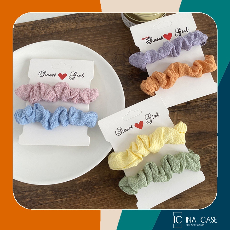 Cột tóc vải nhúm set 2 cái