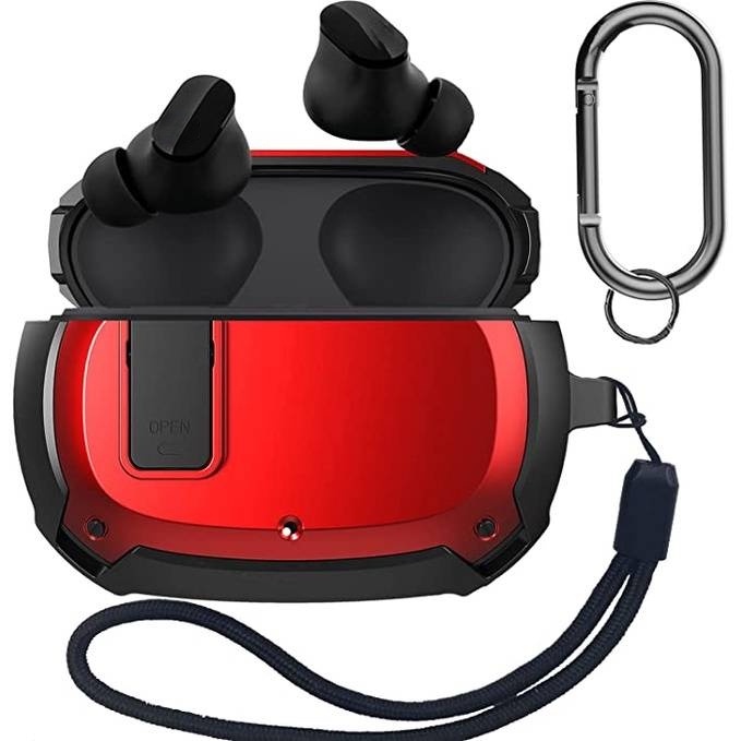 Ốp điện thoại TPU phối da kèm móc khóa bảo vệ an toàn cho Beats Studio Buds 2021