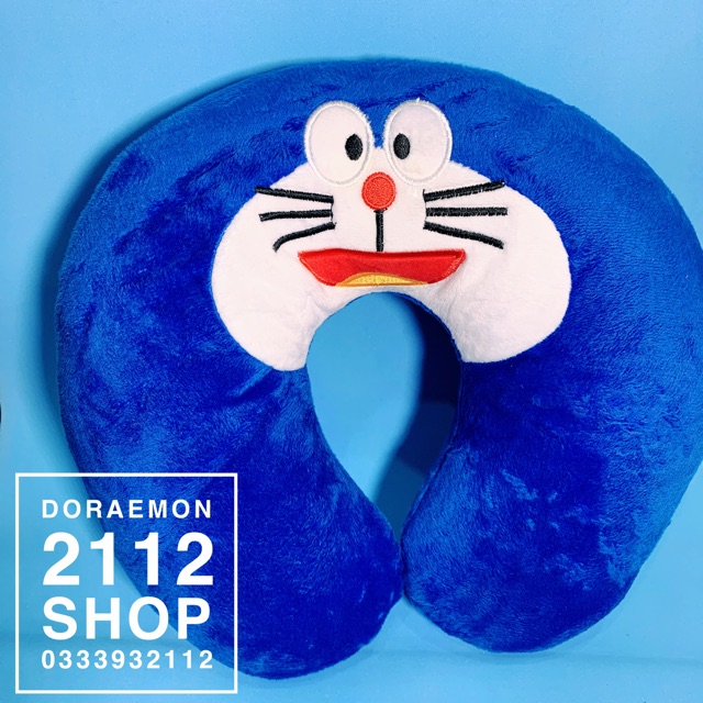 COMBO Gối cổ du lịch Doraemon kèm bịt mắt nhung