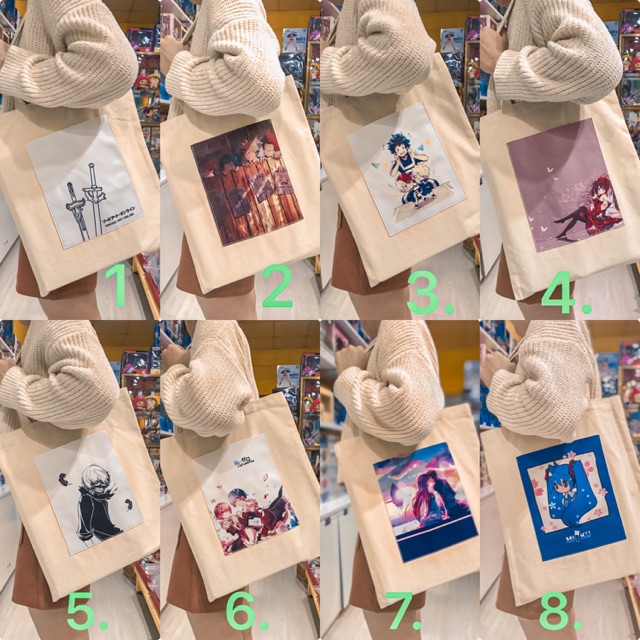 Túi vải anime ảnh thật túi tote