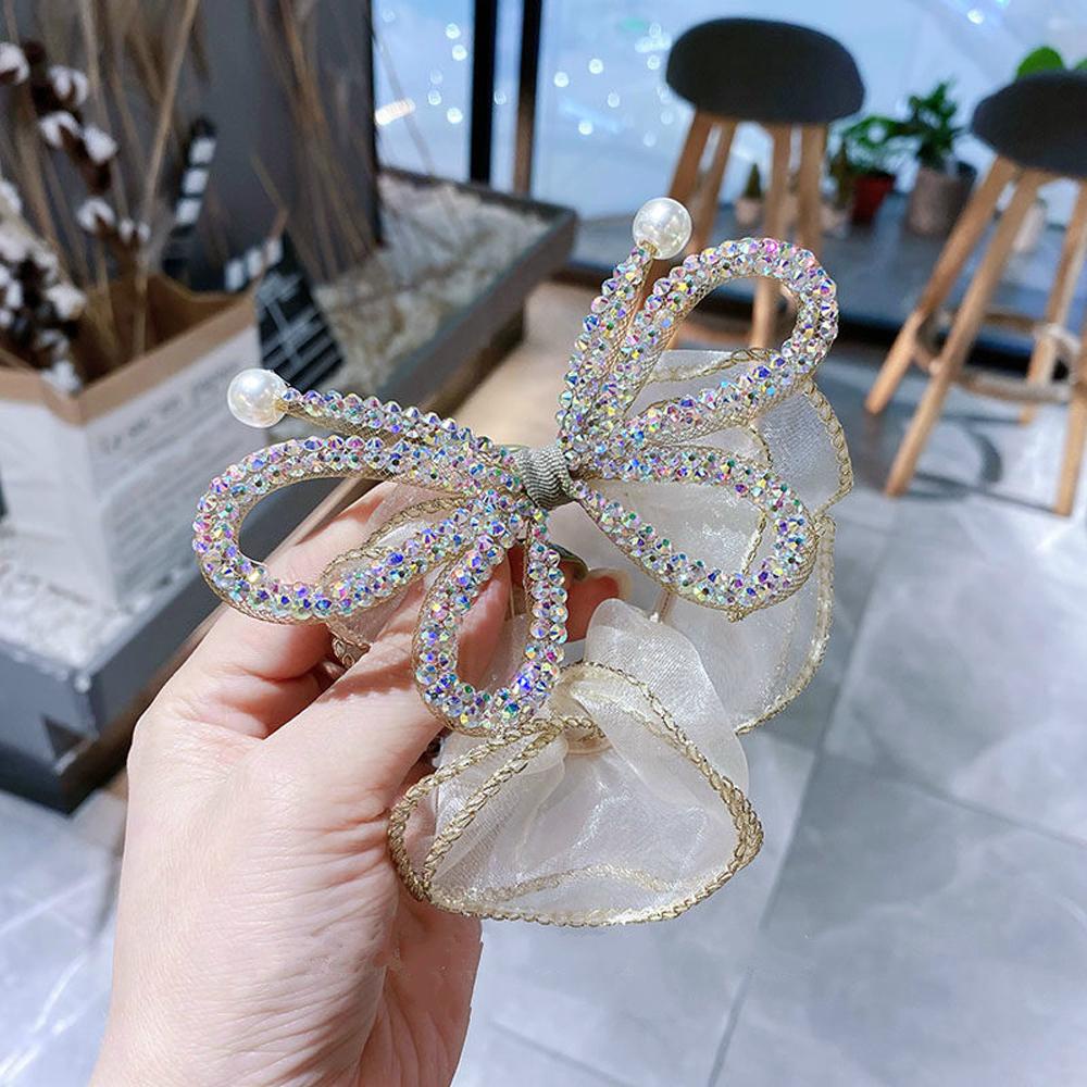 Dây Buộc Tóc Cao Su Organza Thắt Nơ Xinh Xắn Cho Nữ Giá Đỡ