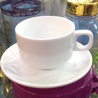 Bộ tách đĩa trắng sứ Chuan Kuo cao cấp 150ml