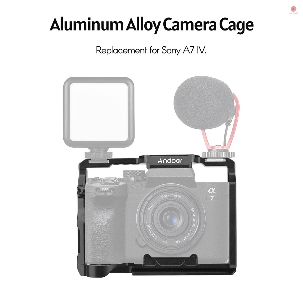 Khung lồng gắn máy ảnh ANDOER hợp kim nhôm với ốc vít 1/4 inch thay thế tiện lợi dành cho Sony A7 IV
