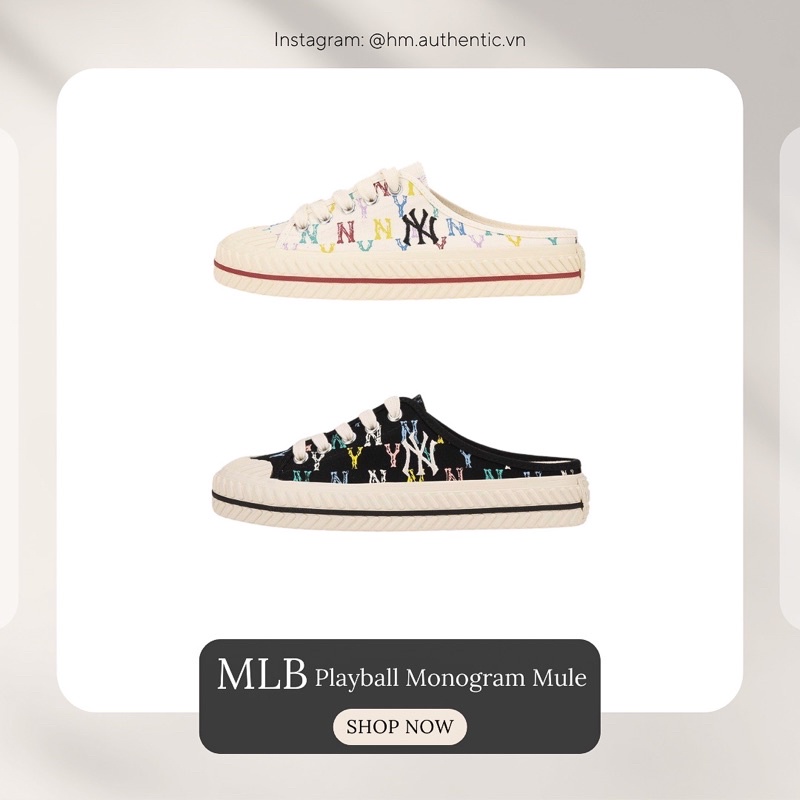 Giày MLB Playball Mule Monogram New York Yankees