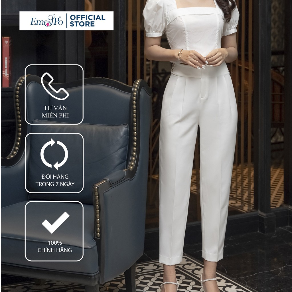 Quần baggy, ly bung, cài cúc lệch Emspo QL1254