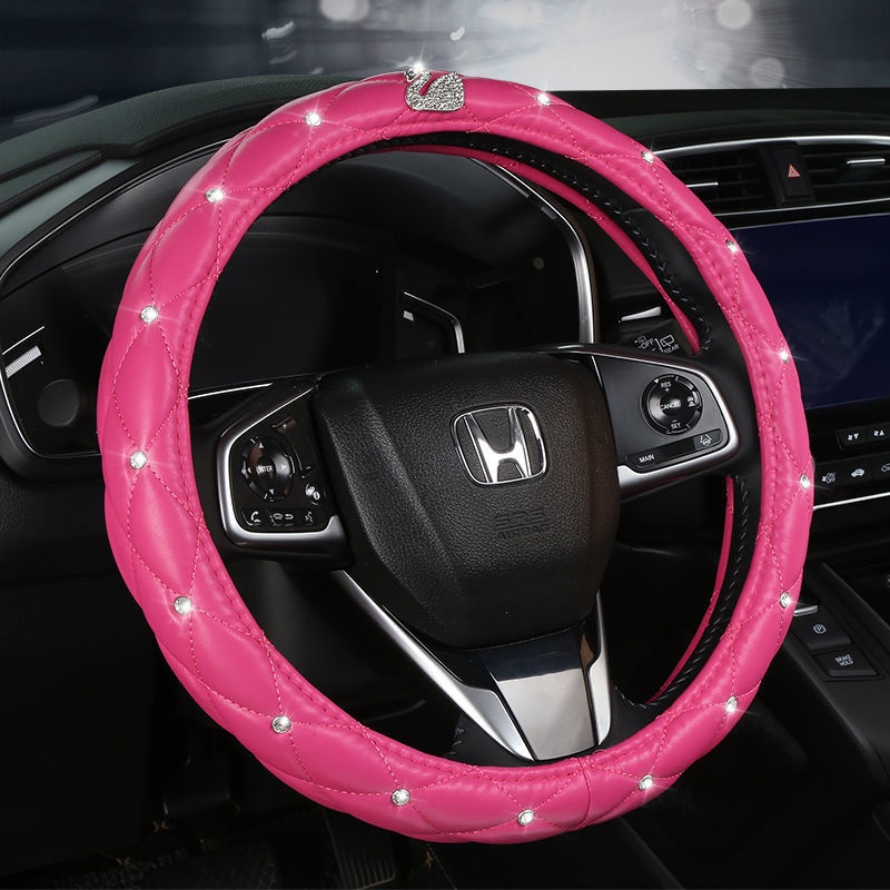 Vỏ Bọc Vô Lăng Xe Hơi 35-38cm Đính Kim Cương Chống Trượt Thấm Hút Mồ Hôi Thông Dụng