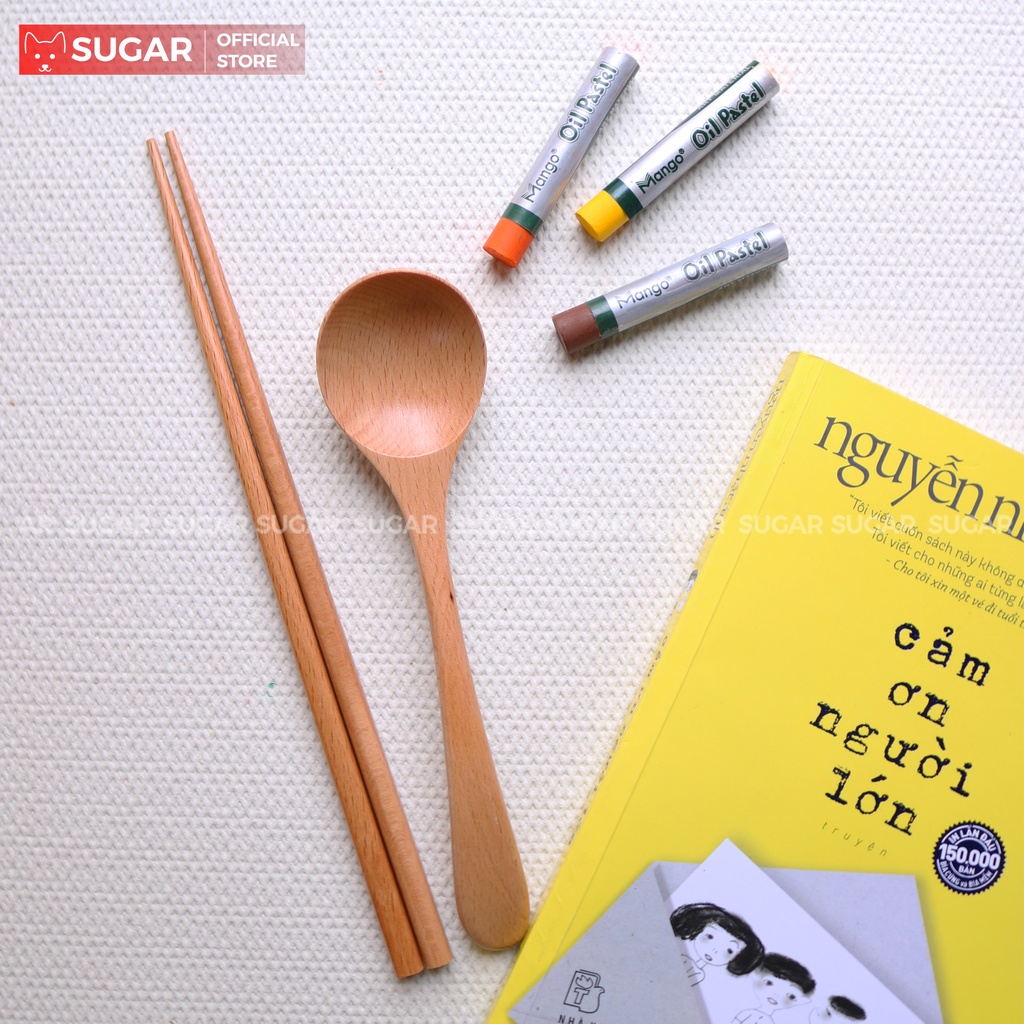 Bộ 2 món Muỗng và Đũa gỗ Nhật - TẶNG kèm Hộp Đựng - Sản phẩm thân thiện với môi trường