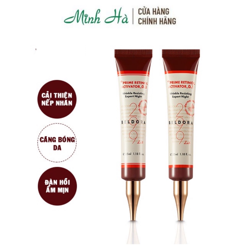 Kem dưỡng retinol Beldora 299 Prime Retinol Activator 35ml giúp xóa nếp nhăn, căng bóng da