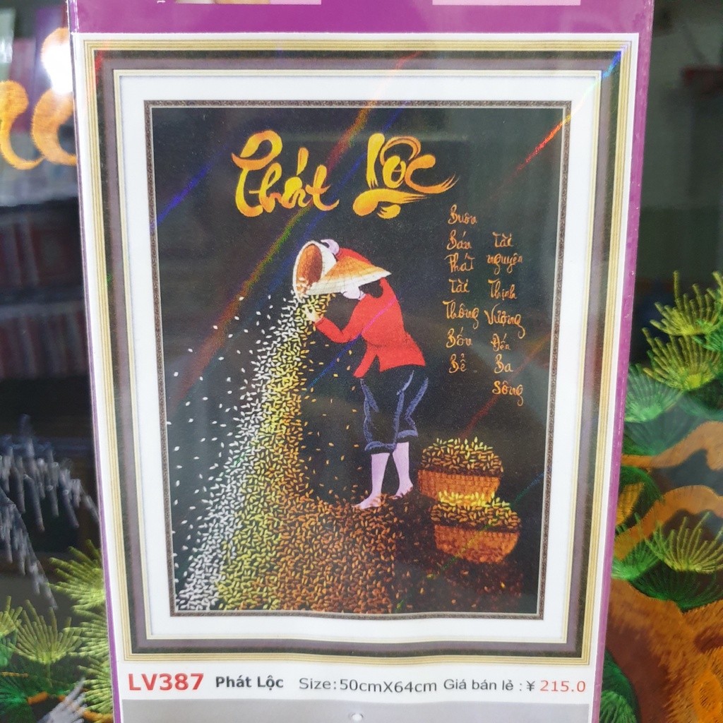 Tranh đính đá ABC phát lộc . Kích Thước: 64cm x 50cm