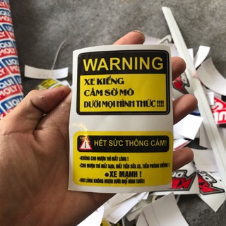 tem miếng cảnh báo  dán  xe