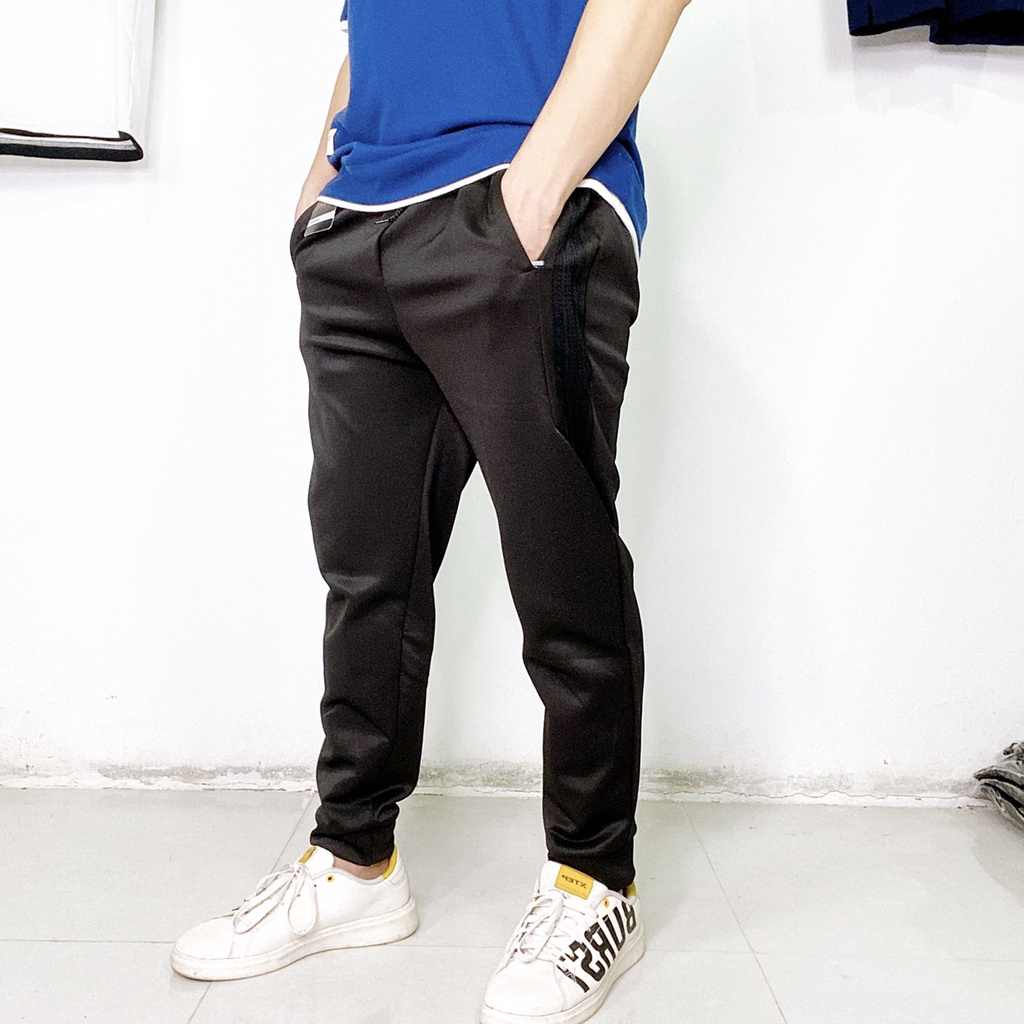 Quần thể thao nam nữ, quần jogger nam 3 sọc chất poly dầy dặn