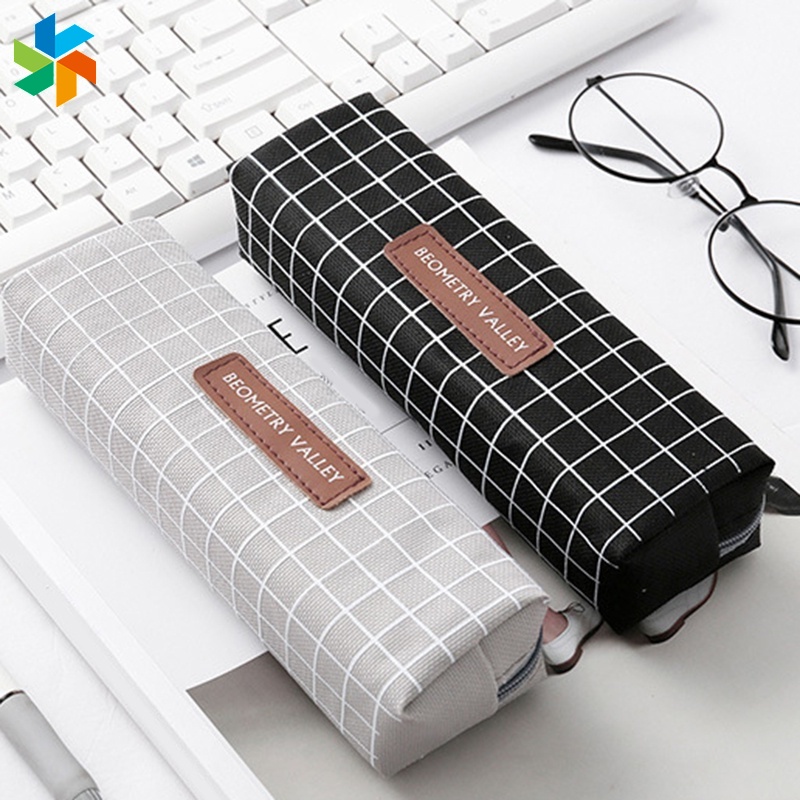 Túi đựng bút sức chứa lớn họa tiết caro thời trang Jp60Vn