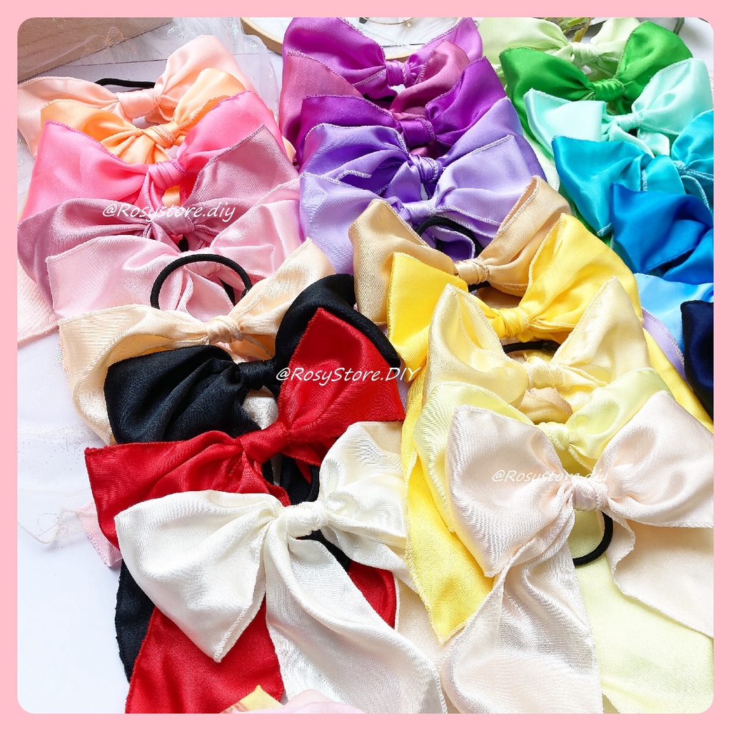 [Ảnh thật] NƠ CỘT TÓC LỤA SATIN TIỂU THƯ BẢN TO TÔNG VÀNG- PHONG CÁCH HÀN QUỐC PHỤ KIỆN THỜI TRANG NỮ GIÁ RẺ ĐẸP