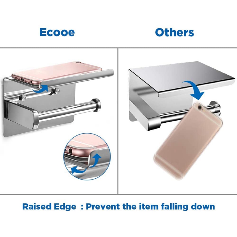 Giá Đỡ Cuộn Giấy Vệ Sinh Gắn Tường Bằng Thép Không Gỉ Tiện Dụng Cho Nhà Tắm / Nhà Bếp