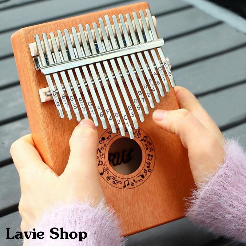 Đàn Kalimba 17 Phím Khắc, Đàn Kalimba Thumbs Piano Ngón Tay Cái Kèm Búa Chỉnh Âm, Khăn Lau VT122