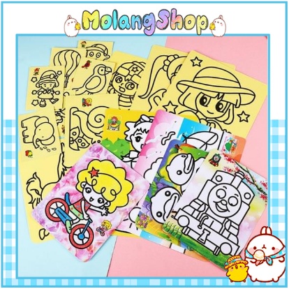 Tranh Cát Cho Bé Tập Tô Màu - Tranh Cát Rèn Tính Kiên Nhẫn Và Sáng Tạo Cho Bé Molangshop