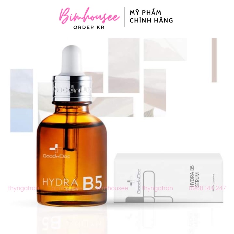 Serum GOODNDOC HYDRA B5 Tinh chất dưỡng ẩm phục hồi làm trắng da Goodndoc