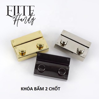 KHÓA BẤM 2 CHỐT - PHỤ KIỆN HÌNH CHỮ NHẬT LÀM KHOÁ GẮN TÚI XÁCH HÀNG HANDMADE THỦ CÔNG MỸ NGHỆ