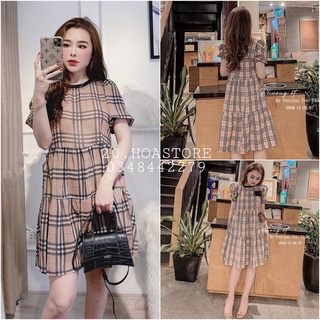 Váy babydoll kẻ caro bbr dáng suông basic