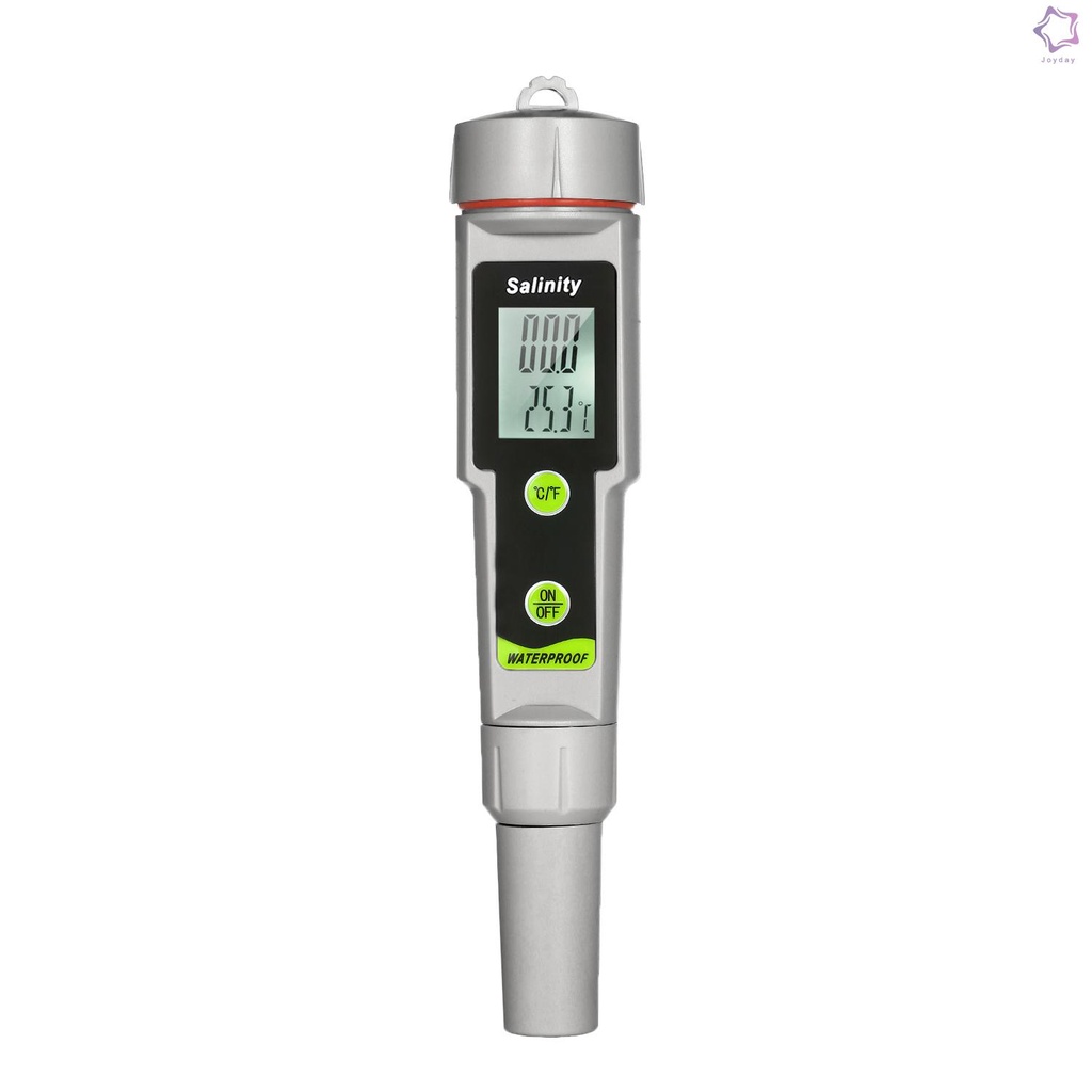 Salinometer Waterproof Salinity Test Pen 2-in-1 Salinity & Temperature Meter Portable Salinity Meter Salimeter Pen Type Salinograph 0~199.9ppt Range -50~70℃ Temperature Meter ℃/℉ Conversion Beverages Drink Salt Value and Temperature Measure Gauge