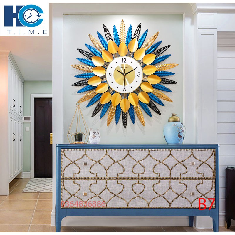 Đồng hồ treo tường trang trí decor B7 kích thước 70x70 cm