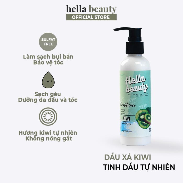 Dầu xả thảo mộc tinh dầu tự nhiên Kiwi Hella Beauty 180g