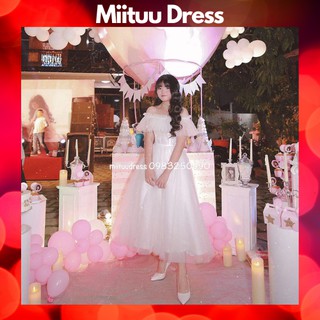 Váy trắng babydoll sinh nhật đi chơi dự tiệc trễ vai  dạ hội kỉ yếu xòe bèo công chúa xinh dễ thương CL1 Miituu