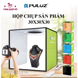HỘP CHỤP HÌNH SẢN PHẨM PULUZ 30x30x30 TÍCH HỢP ĐÈN LED SIÊU SÁNG