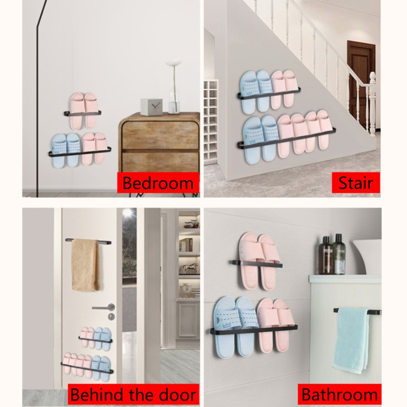 Giá Đỡ Dép Gắn Tường Bằng Nhôm Tiện Dụng Cho Phòng Tắm / Phòng Ngủ