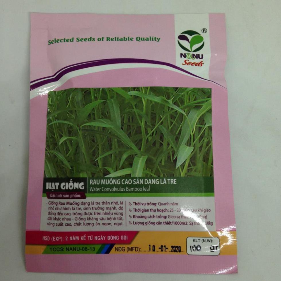 Gói 100g hạt giống rau muống lá tre Việt Nam UY TÍN, GIÁ RẺ, CHẤT LƯỢNG BÀ CON AN TÂM ƯƠM MẦM