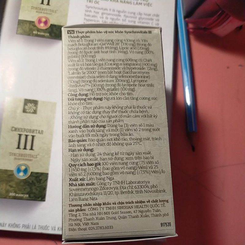SYNCHROVITALS III SIBERI TIM MẠCH KHOẺ MẠNH | BigBuy360 - bigbuy360.vn