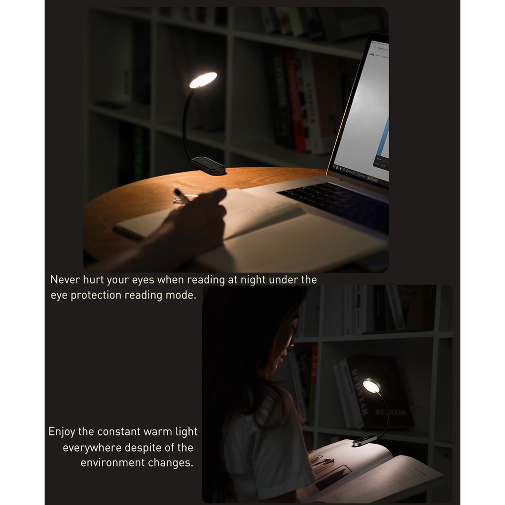 Đèn Led kẹp bàn BASEUS Comfort Reading Mini Clip Lamp không dây cảm ứng