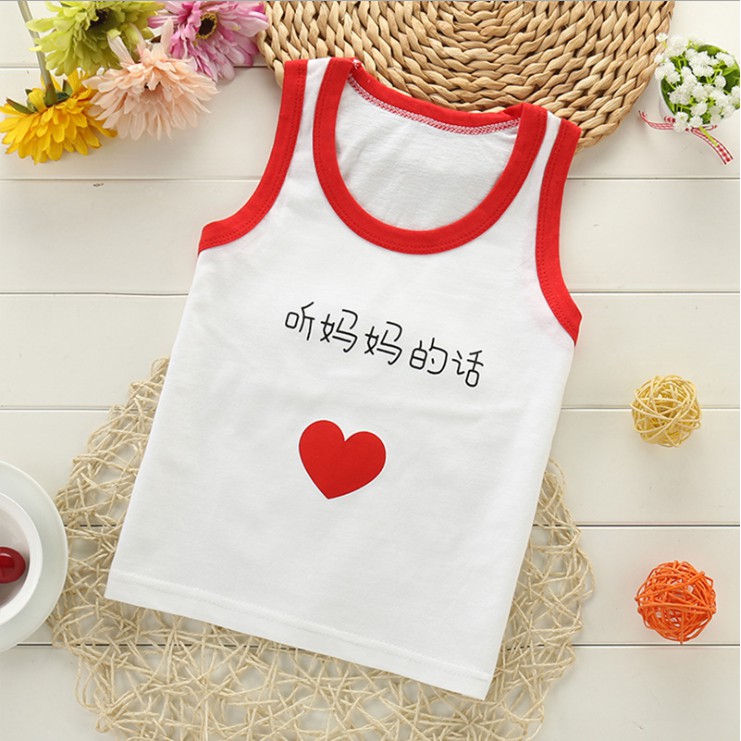 Áo Tank Top Chất Cotton Hoạ Tiết Hoạt Hình Cho Bé