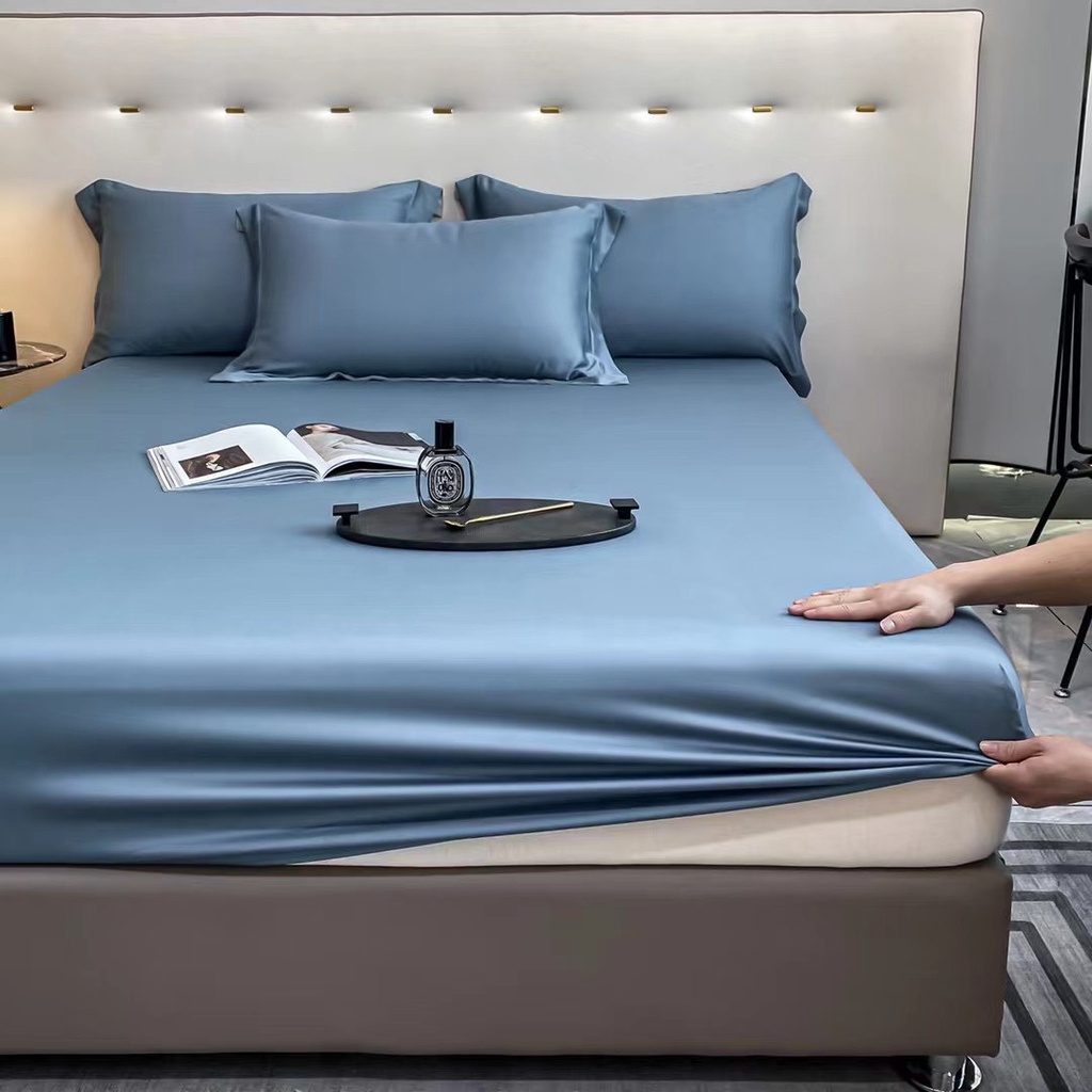 Ga giường và vỏ gối lụa tencel nhập khẩu xịn xò, ga gối lụa siêu mềm mịn thoáng mát không nhăn không xù
