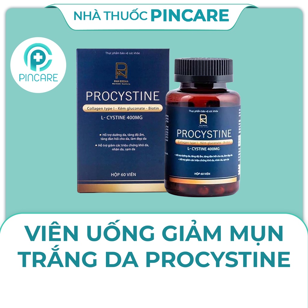 Viên uống trắng da giảm mụn Procystine 60 viên - Hàng chính hãng - Nhà Thuốc PinCare