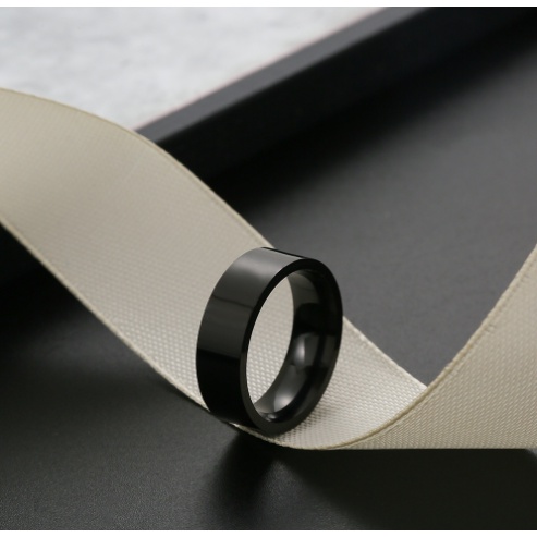 Nhẫn thép titan đơn giản phong cách hip hop cổ điển