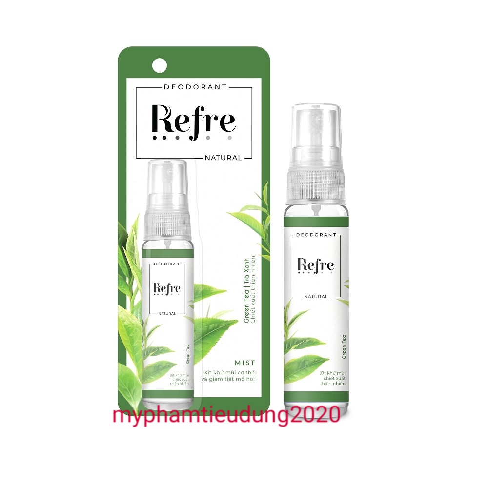 (Mẫu mới 2024) Xịt Khử Mùi Refre Natural chiết xuất thiên nhiên 30ml