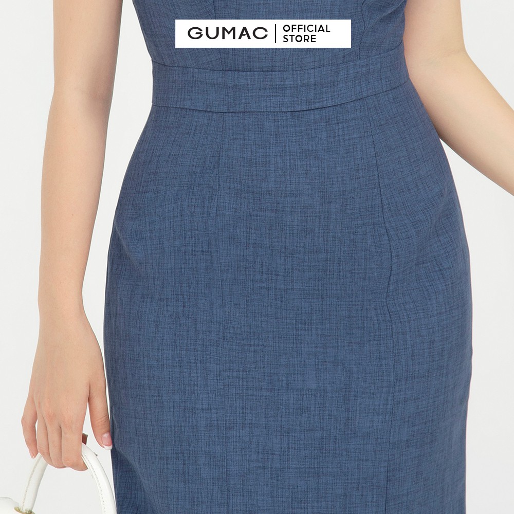 [Mã MABR07062 giảm 8% tối đa 50K đơn từ 249K] Đầm ôm nữ phối phụ kiện sang trọng GUMAC DB618 | BigBuy360 - bigbuy360.vn