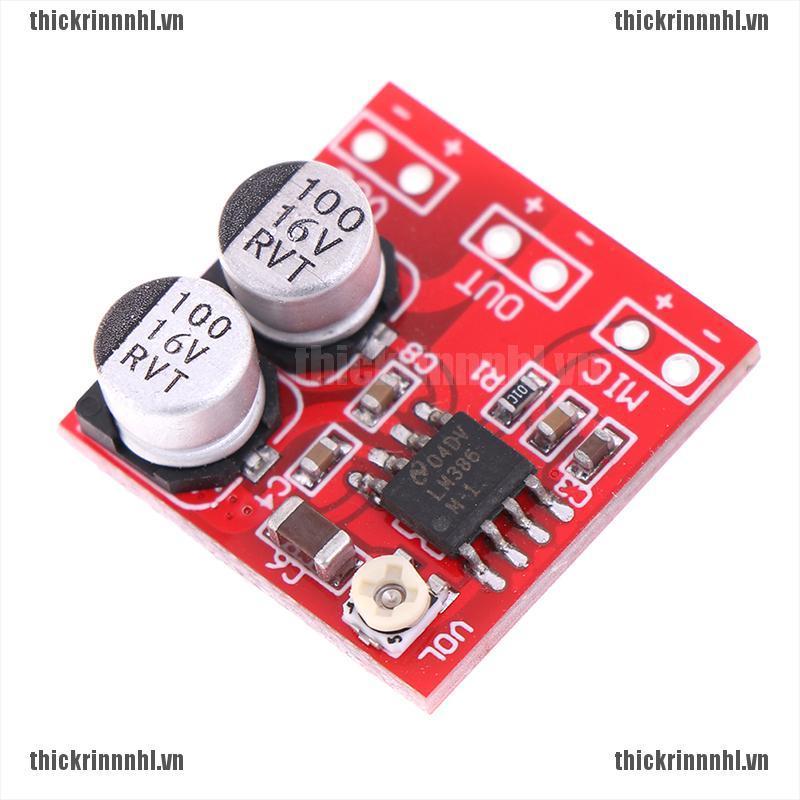 <Hot~new>DC 5V-12V LM386 electret microphone power amplifier board gain 200 times mic amp