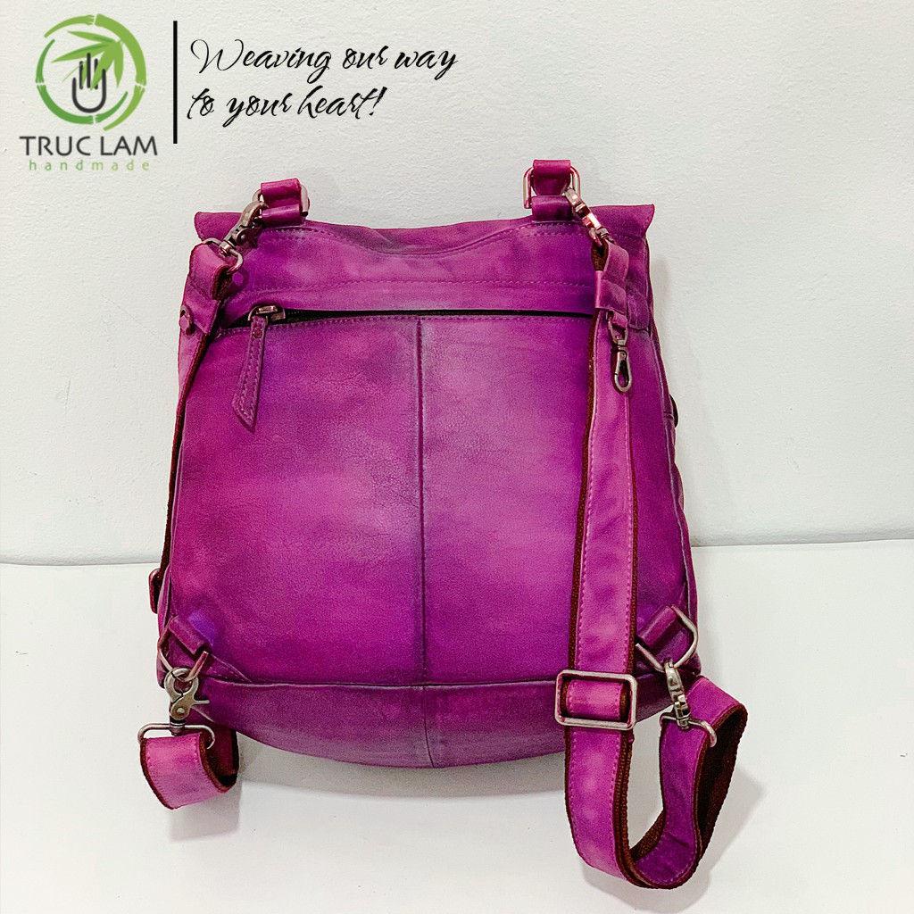 Balo Thời Trang Nữ Da Bò Thật Cao Cấp Thiết Kế Độc Lạ – Trúc Lâm Handmade